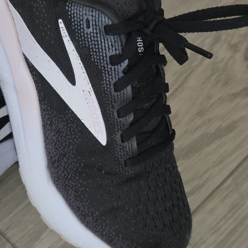 B0 Brooks Ghost 16 Shoes Womens 8B Black White Low Top Running Athletic Sneakers - Picture 12 of 16